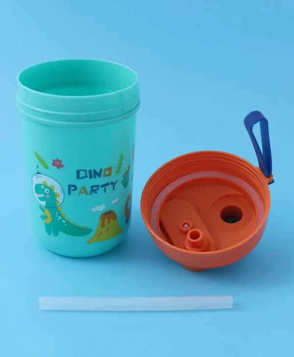 Kids Lunch Box & Water Bottle Set Dino Party Sea Green - Sunshine - Image 2