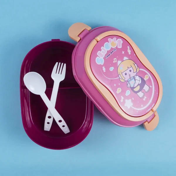 Kids Lunch Box & Water Bottle Set Girl Maroon - Sunshine - Image 2