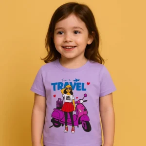 Kids Half-Sleeves T-Shirt Travel Purple - Mini Charm